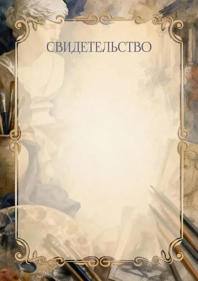 Шаблон свидетельства «Вдохновение классики»