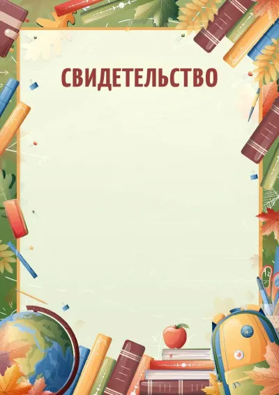 Шаблон свидетельства «Зов знаний»