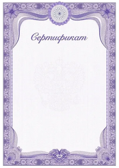Шаблон торжественного сертификата №2