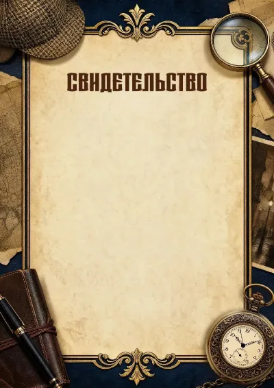 Шаблон свидетельства «Тайны сыска»