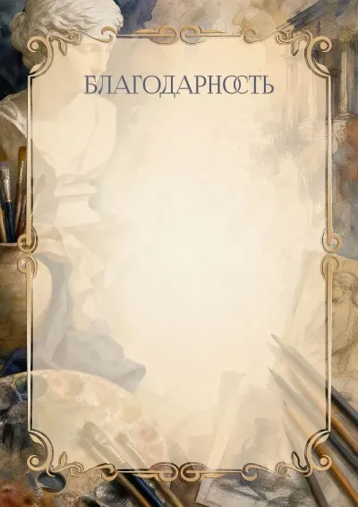 Шаблон благодарности «Вдохновение классики»