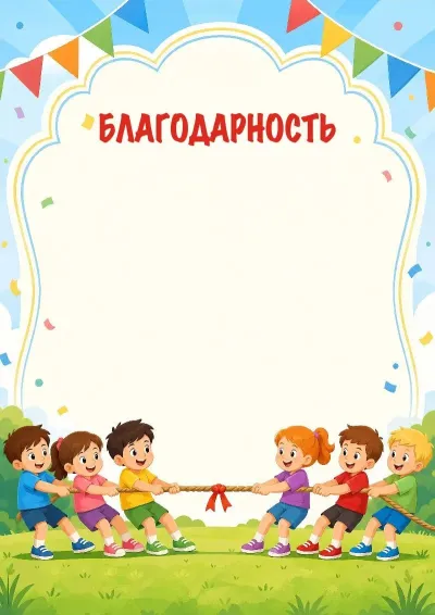 Шаблон благодарности «Веселые старты»