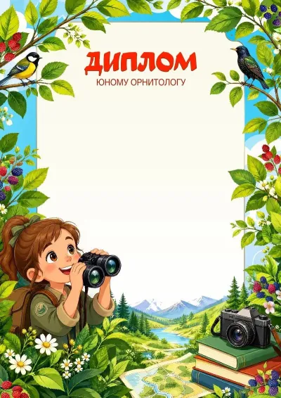Шаблон детского диплома «Прекрасное вокруг нас»