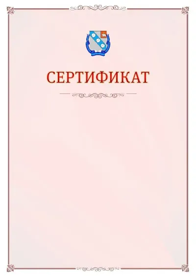 Шаблон официального сертификата №16 с гербом Березников