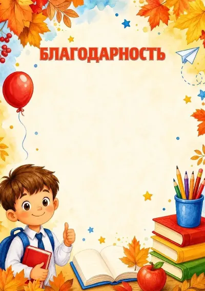 Шаблон школьной благодарности «Тропинка к знаниям»