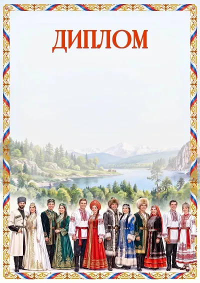 Шаблон художественного диплома «Народы России»