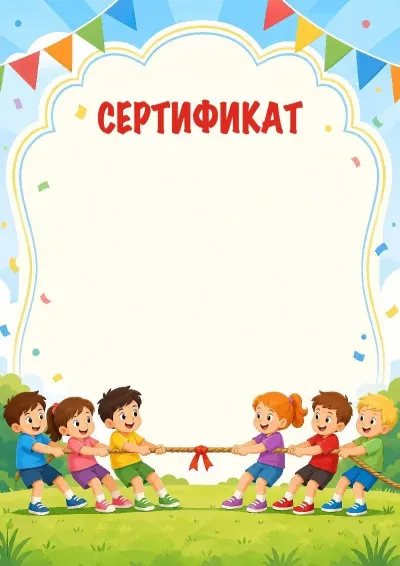 Шаблон сертификата «Веселые старты»