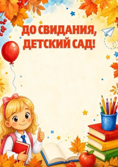 Шаблон школьного диплома до свиданья детский сад «Вперед к знаниям!»