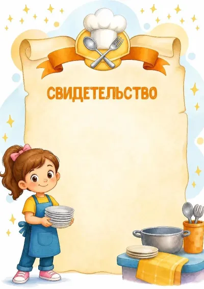 Шаблон свидетельства «Хозяюшка и помощница»