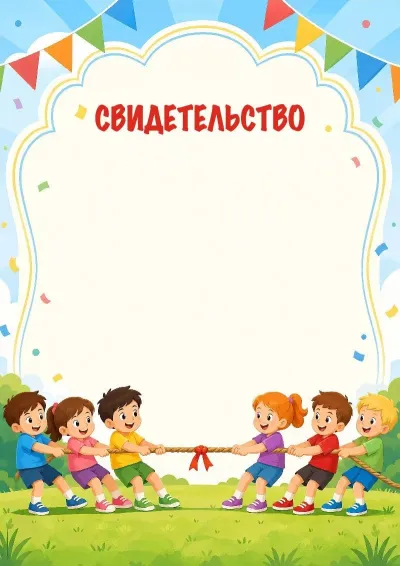Шаблон свидетельства «Веселые старты»