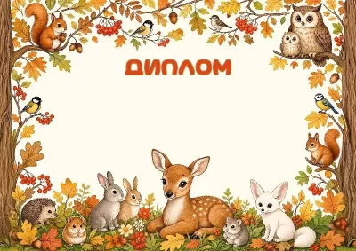 Шаблон детского диплома «Осенняя сказка»