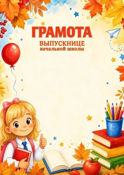 Шаблон школьной грамоты «Вперед к знаниям!»