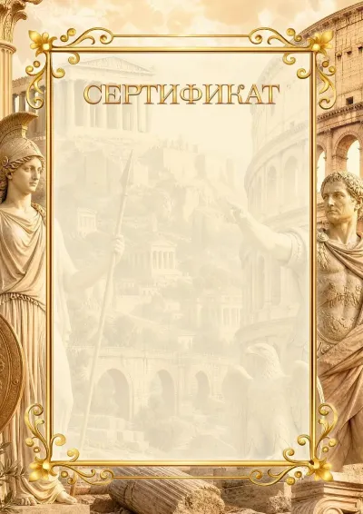 Шаблон школьного сертификата «Исторический момент»