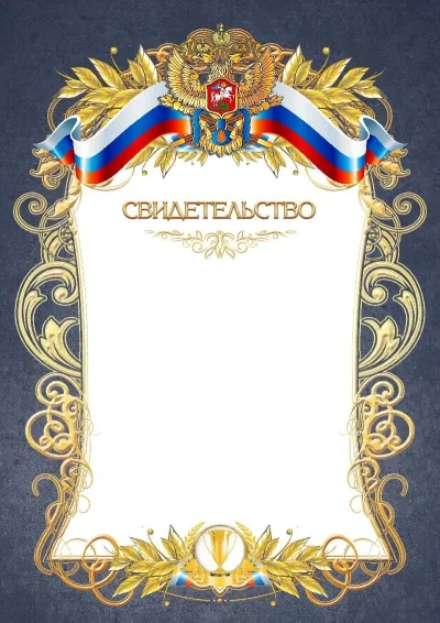 Шаблон официального свидетельства №12