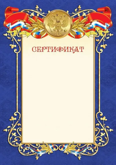 Шаблон официального сертификата №11