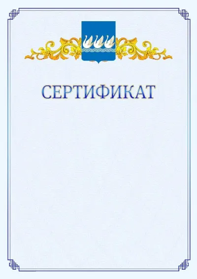 Шаблон официального сертификата №15  с гербом  Стерлитамака