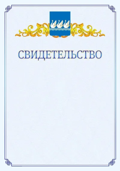 Шаблон официального свидетельства №15  с гербом  Стерлитамака