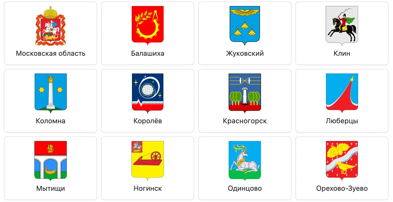 Гербы регионов и городов